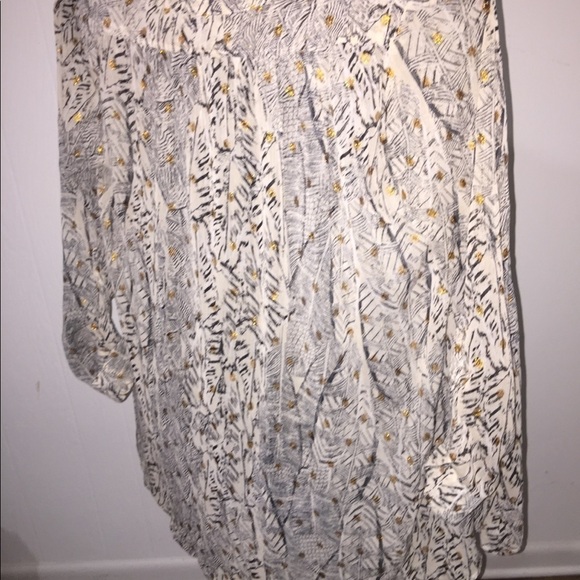 NWOT Material Girls size small oversized cream gold and gray 3/4 length sleeves - Picture 7 of 8